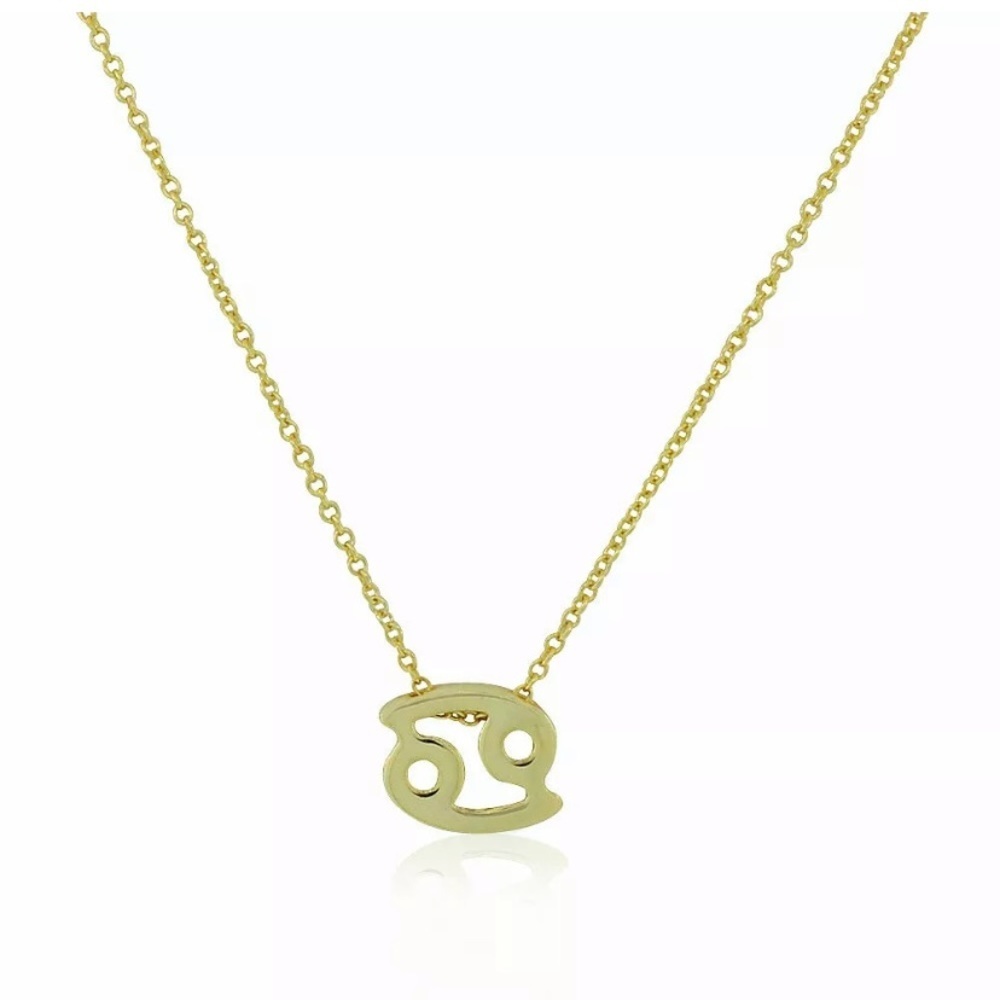 Gold Zodiac Stars Sign Necklace Chain Link Cancer